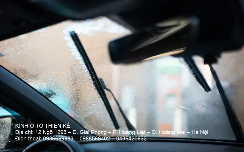 Closeup of a modern car interior