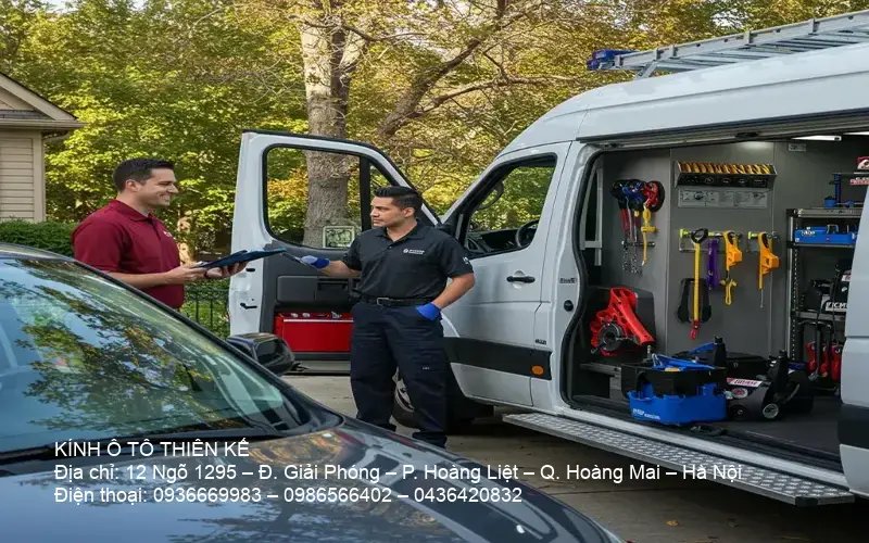 Thay kính ô tô gần đây có hiệu chỉnh cảm biến ADAS tại nhà