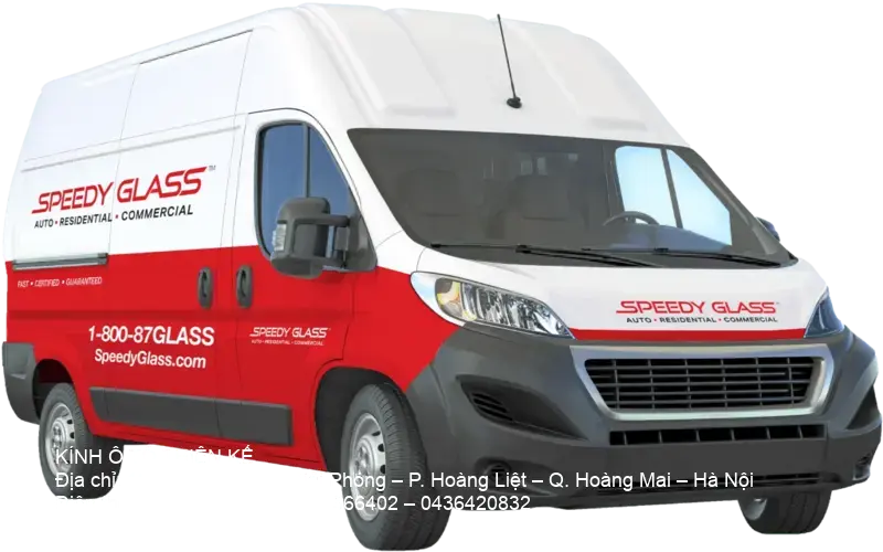 Speedy Glass service van parked