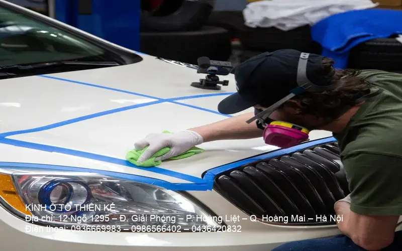 Ceramic coating displayed on a car