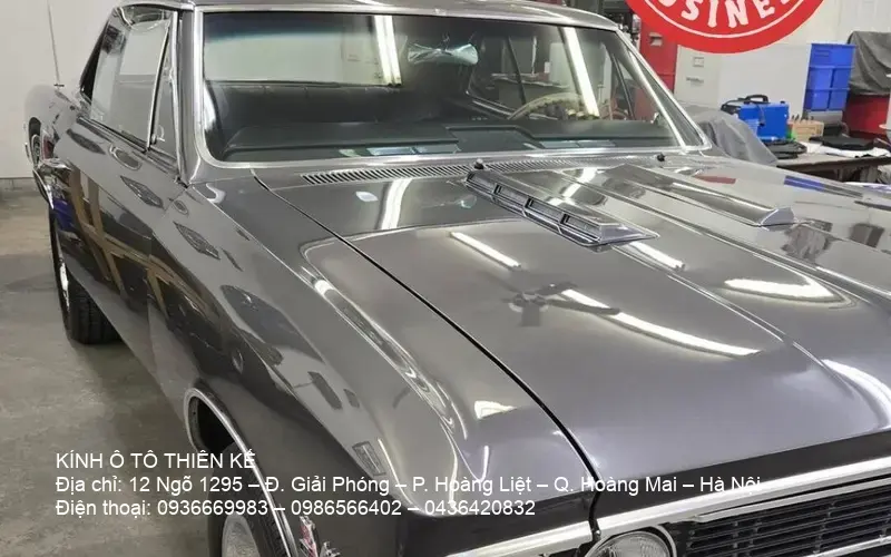 Classic car with new auto glass