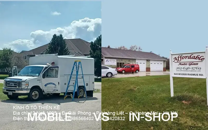 Comparison of mobile versus shop auto glass repair