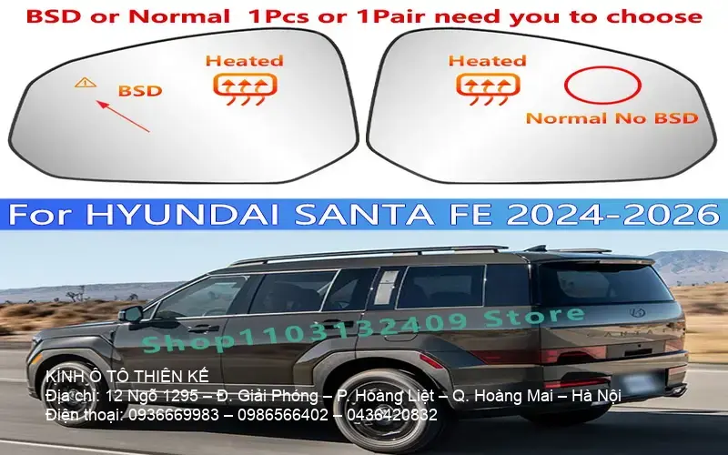 Hyundai SantaFe 2026 kính chắn gió chính hãng