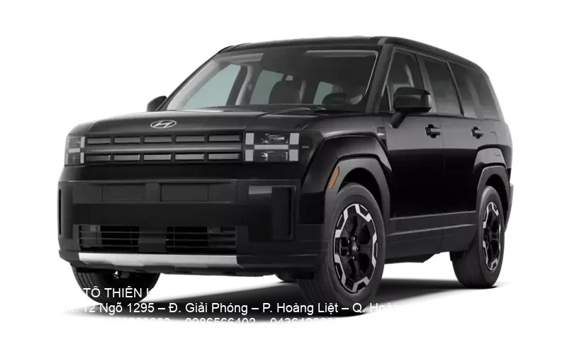 Black Hyundai Santa Fe parked outside