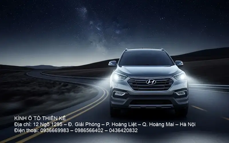 Hyundai SantaFe 2026 – kính cửa, kính hông và kính sau chính hãng