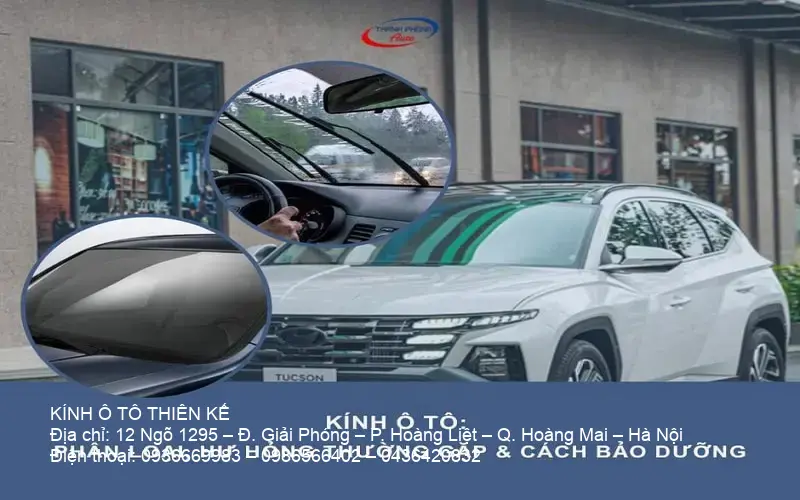 Clear car glass product display